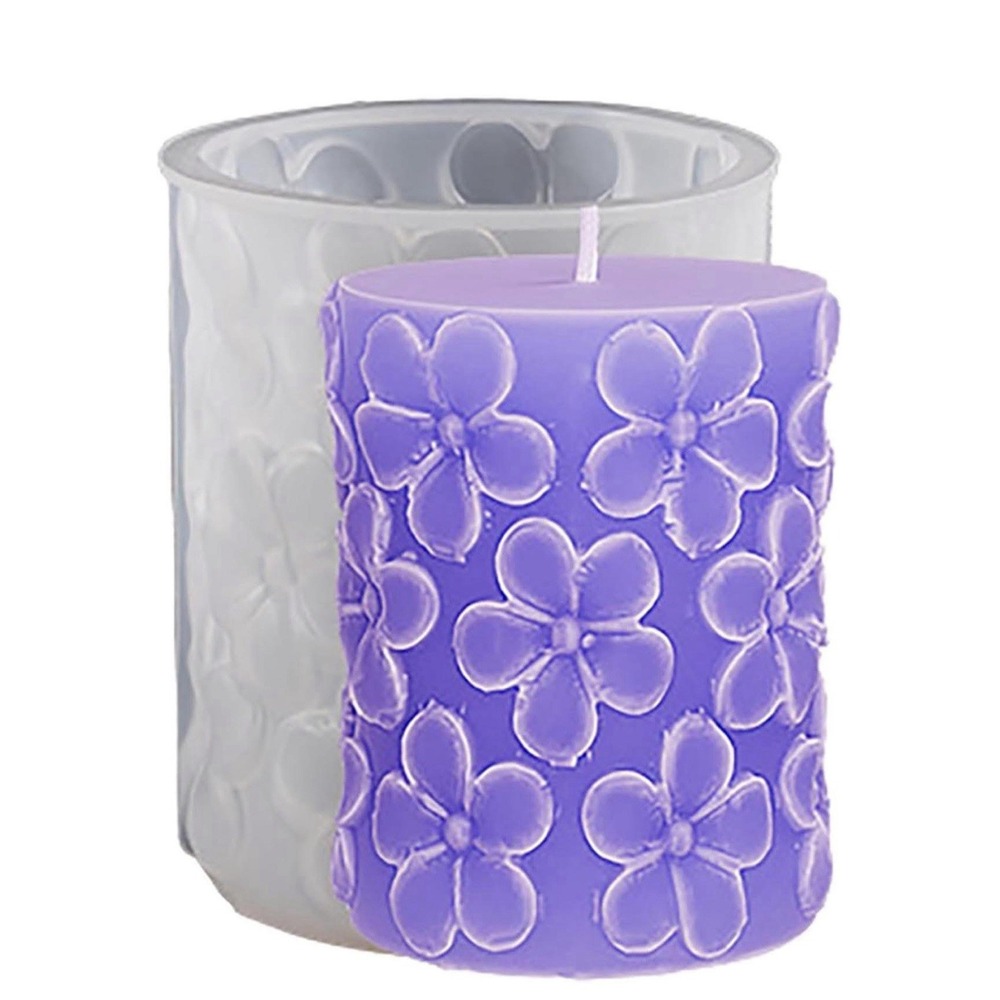 Flower Petal Silicone Cylinder Candle Mold Wax Resin Casting
